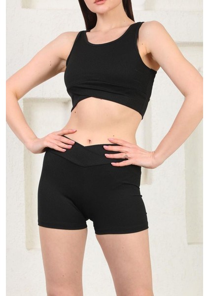 Fitilli Büstiyer ve Şort Spor Takım