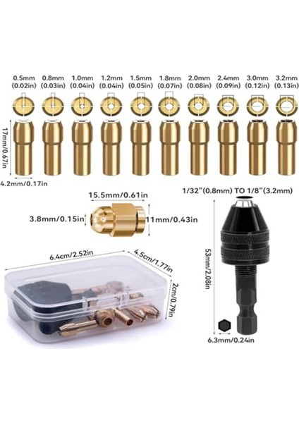 12 Parça Matkap Chuck Adaptör Seti, 4486 Matkap Chuck, 4485 Pensetler, Kutulu (Yurt Dışından) fiyatları