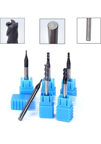 Adet Karbür Uçlu Freze 4 Flüt Cnc Seti 1mm 1.5mm 2mm 2.5mm 3.5mm 4mm (Yurt Dışından)
