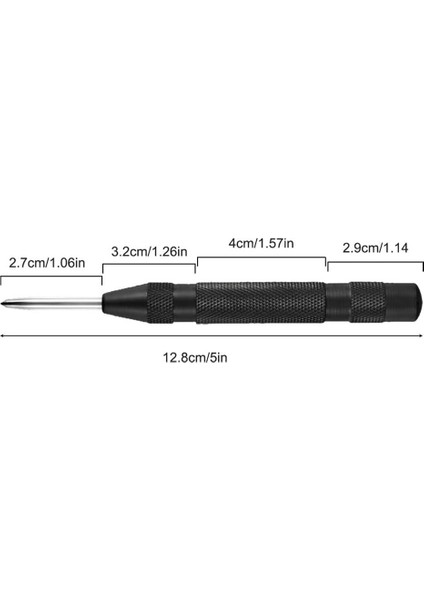Adet Otomatik Merkez Delikli 5 Inç Ayarlanabilir Darbeli El Aleti, Siyah (Yurt Dışından)
