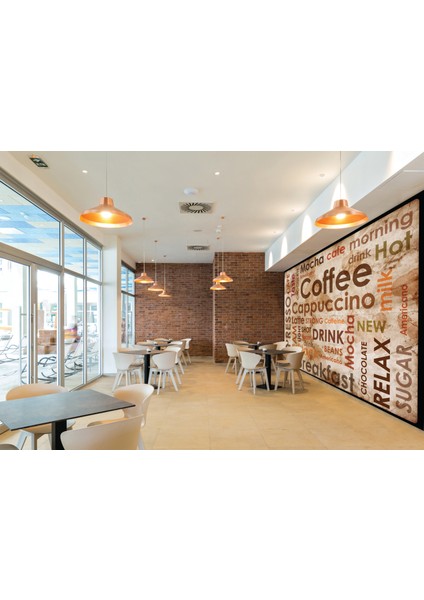 Coffee Yazılı Tek Parça Duvar Kâğıdı