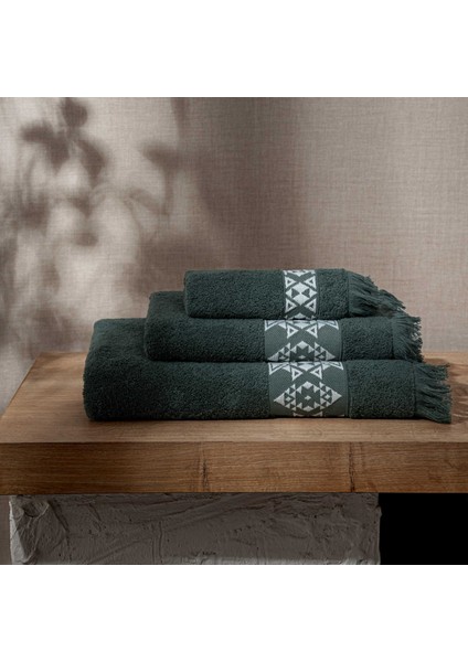 Hereke 3'lü Havlu Seti Krem Bordürlü Yeşil fiyatları