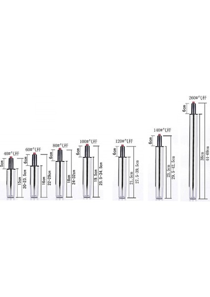 Ofis Koltuğu Yedek Parça 100'LÜK Krom Amortisör