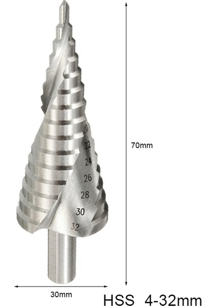 1 Adet 4-32 mm Matkap Altıgen Vidalı Matkap Güç Yivli Basamak (Yurt Dışından)