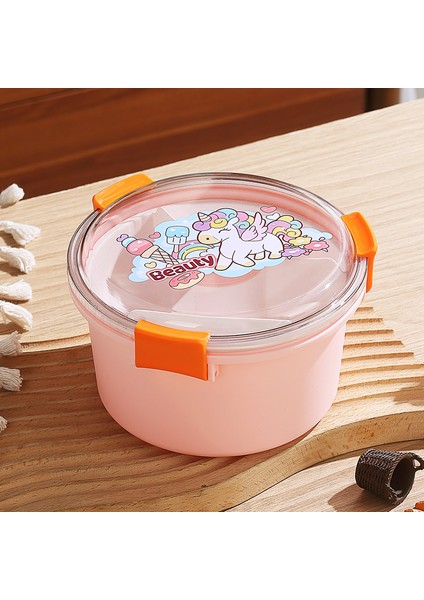 Salata Öğle Yemeği Kutusu Mikrodalga Karikatür Yuvarlak Öğle Yemeği Kutusu (Yurt Dışından)