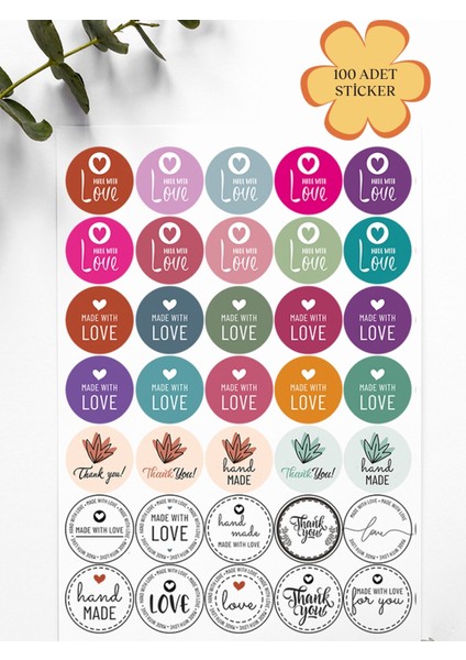 100 Adet Stickers Paketleme Kargo Çıkartma Pyt0kstk143
