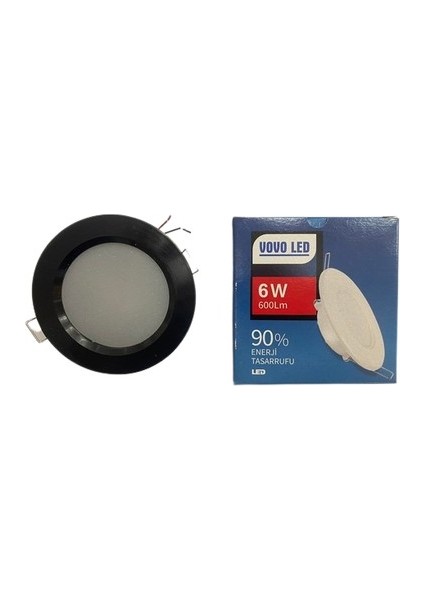 6W LED Spot Lamba Siyah Kasa Günışığı Tak Çalıştır Model Delik Çapı 7 cm