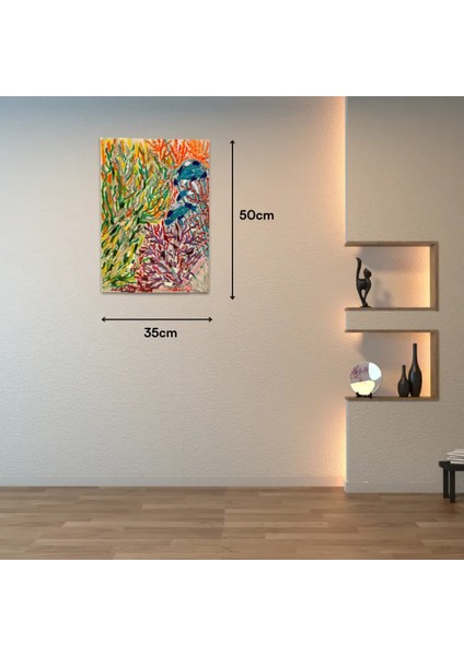 Uretti El Yapımı  Akrilik Mozaik Mercanlar Tablo 35 x 50cm