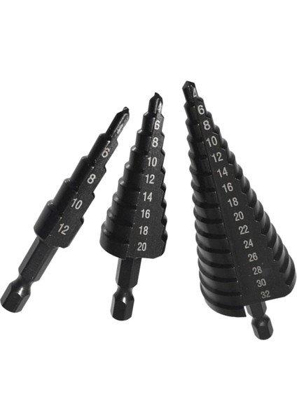 Adım Matkap Ucu 4-12 / 20-32MM Nirtird Kaplamalı Ahşap Metal Delme Aleti (Yurt Dışından)