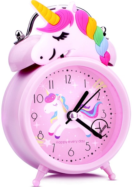 Pembe Pembe Unicorn Çocuk Çalar Saat Karikatür Masaüstü Çocuklar Için Yatak Odası Ev Dekor Çalar Saat Başucu Masa Çocuk Alarmı Hediyeler (Yurt Dışından)