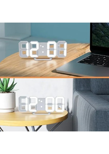02 Ürünleri Satın Al Saat 3D LED Dijital Çalar Saat Duvar Saati Zaman/tarih/sıcaklık Ev/mutfak/ofis Saatleri Dekor Bahçe (Yurt Dışından) fırsatları