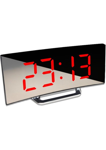 Kırmızı LED Dijital Alarmlı Saat Saat Masası Masa Saati Kavisli Ekran Alarmlı Saatler Çocuk Odası Için Sıcaklık Erteleme Fonksiyonu Ev Dekor Izle (Yurt Dışından)