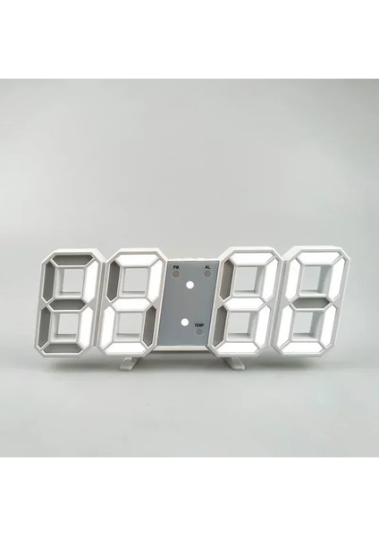 01 Ürünleri Satın Al Saat 3D LED Dijital Çalar Saat Duvar Saati Zaman/tarih/sıcaklık Ev/mutfak/ofis Saatleri Dekor Bahçe (Yurt Dışından)