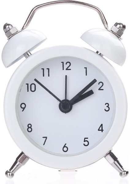 Beyaz Mini Saf Renkli Çalar Saat, Ikiz Çan, Sessiz Alaşım, Paslanmaz, Metal, Ev, Öğrenciler, YH-459873 (Yurt Dışından)
