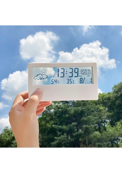 Siyah Arka Işık Yeni LCD Elektrikli Masaüstü Çalar Saat Takvim Aydınlık Dijital Ekran Sıcaklık Nem Ev Ofis Yatak Odası Dijital Saat (Yurt Dışından)