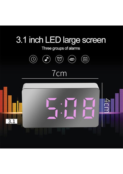 Kırmızı LED Ayna Masa Saati Dijital Alarm Erteleme Ekran Süresi Gece Lambası Masaüstü USB Çalar Saat Ev Dekor Çocuklar Için Hediyeler (Yurt Dışından) modelleri