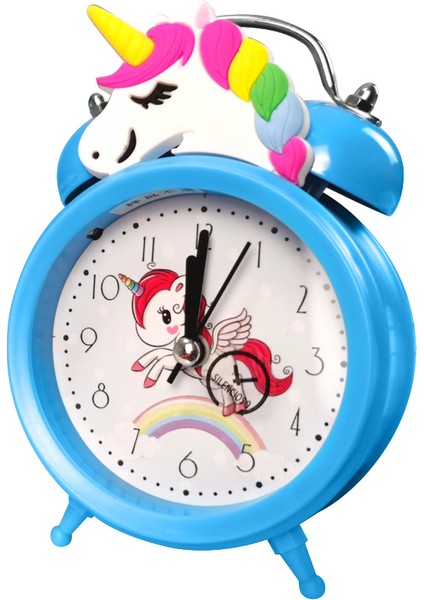 Mavi Pembe Unicorn Çocuk Çalar Saat Karikatür Masaüstü Çocuklar Için Yatak Odası Ev Dekor Çalar Saat Başucu Masa Çocuk Alarmı Hediyeler (Yurt Dışından)