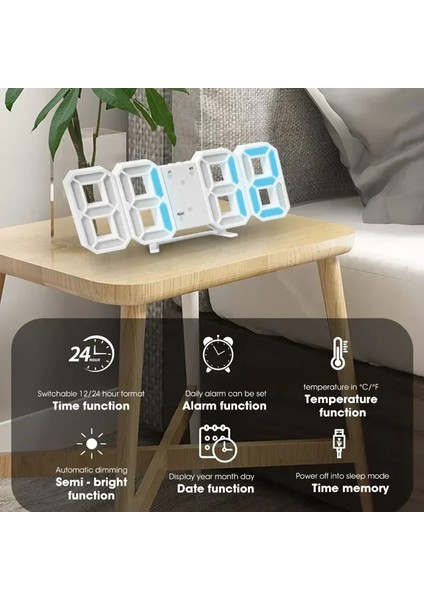 06 Ürünleri Satın Al Saat 3D LED Dijital Çalar Saat Duvar Saati Zaman/tarih/sıcaklık Ev/mutfak/ofis Saatleri Dekor Bahçe (Yurt Dışından) modelleri