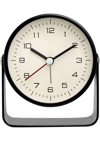 Siyah Retro Analog Alarm Saati Sessiz Başucu Masa Saati Yatak Odası Için Tik Tak Olmayan Alarm Saati Oturma Odası Için Başucu Masa Hediye Saati (Yurt Dışından)