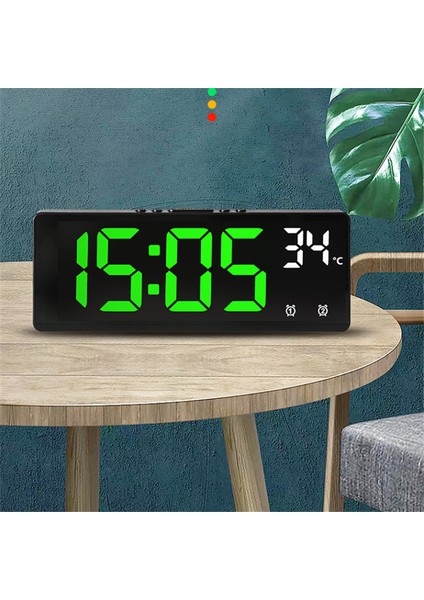 Gümüş Turuncu Ses Kontrolü Dijital Alarmlı Saat Saat Sıcaklık Çift Alarm Erteleme Masaüstü Masa Saati Arkadan Aydınlatmalı 12/24 H LED Saat Izle (Yurt Dışından) fiyatları