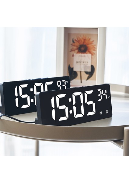 Gümüş Turuncu Ses Kontrolü Dijital Alarmlı Saat Saat Sıcaklık Çift Alarm Erteleme Masaüstü Masa Saati Arkadan Aydınlatmalı 12/24 H LED Saat Izle (Yurt Dışından) modelleri