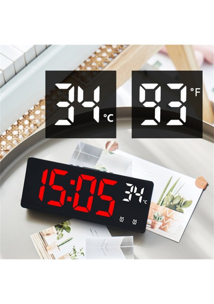 Gümüş Turuncu Ses Kontrolü Dijital Alarmlı Saat Saat Sıcaklık Çift Alarm Erteleme Masaüstü Masa Saati Arkadan Aydınlatmalı 12/24 H LED Saat Izle (Yurt Dışından) fırsatları