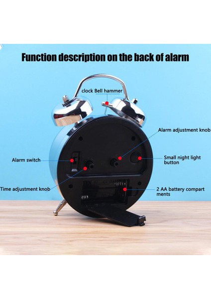 Beyaz 4 Inç Metal Yuvarlak Çalar Saat Doğru Sessiz Retro Aydınlık Gece Lambası Fonksiyonlu Başucu Saati (Yurt Dışından) fırsatları