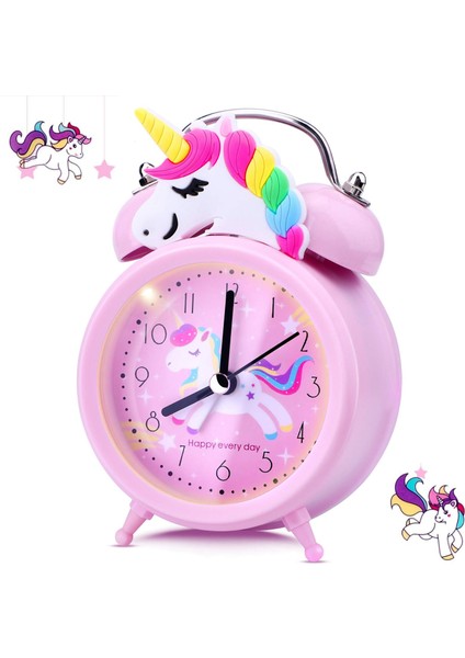 Pembe B Pembe Unicorn Çocuklar Çalar Saat Çift Çan Saat Arkadan Aydınlatmalı Sevimli Masa Saati Çocuk Uyandırma Çalar Saat Ev Dekor Çocuk Hediyeler (Yurt Dışından) fiyatları