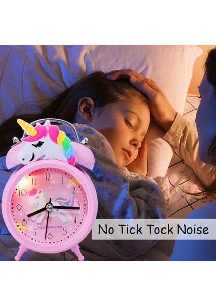 Pembe B Pembe Unicorn Çocuklar Çalar Saat Çift Çan Saat Arkadan Aydınlatmalı Sevimli Masa Saati Çocuk Uyandırma Çalar Saat Ev Dekor Çocuk Hediyeler (Yurt Dışından) modelleri