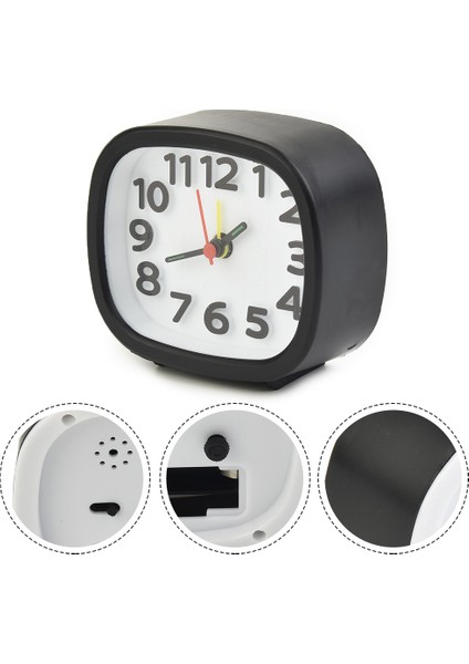 Siyah LED Çalar Saat Pil ile Çalışan Kuvars Çalar Saat Gece Lambası Tik Tak Sessiz Başucu Saatleri Masaüstü Dekoratif Saatler (Yurt Dışından) fırsatları