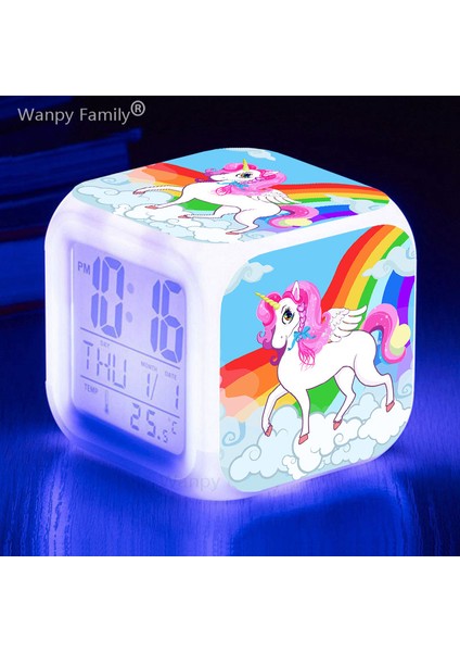 Çoklu Çok Güzel Unicorn Alarm Saati Çocuk Odası 7 Renk Değiştiren Aydınlık Dijital Saat Çok Işlevli Masa Saati Çocuk Için Doğum Günü Hediyesi (Yurt Dışından)