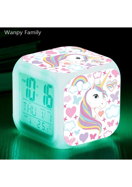 Altın Çok Güzel Tek Boynuzlu At Çalar Saat Çocuk Odası 7 Renk Değişen Aydınlık Dijital Saat Çok Fonksiyonlu Masa Saati Doğum Günü Hediyesi Çocuk Için (Yurt Dışından)