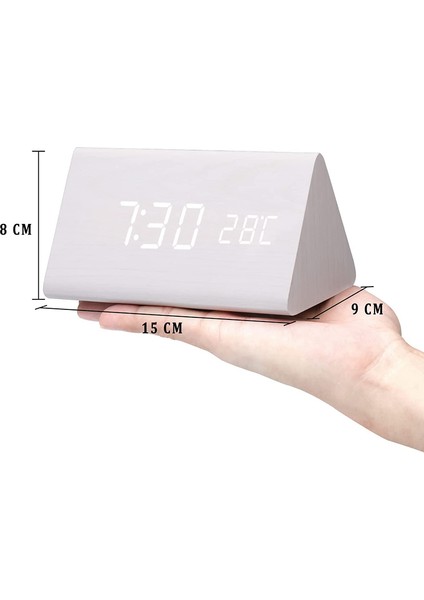 Nz-Sjx-Bs Modern Ahşap LED Akıllı Alarm Saatler Yatak Odası Başucu Masa Kare Ses Kontrolü Masaüstü Dijital Saat Odası Için (Yurt Dışından)