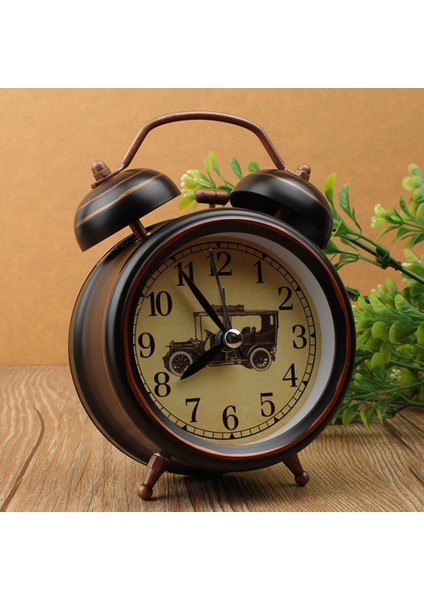 11-3 Inç Vintage Gece Işığı Çalar Saat Avrupa Retro Metal Çalar Saat Başucu Dilsiz Iğne Masa Saati Yatak Zil Çanı Alır (Yurt Dışından)