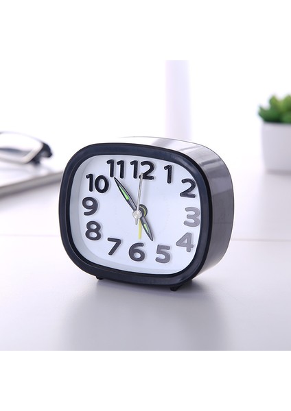 Siyah Tik Tak Etmeyen Mekanik Gece Lambası Ev Kullanımı Masa Büyük Ekran Sessiz Süpürme Erteleme Yatak Başı Dekorasyon Çalar Saat (Yurt Dışından)