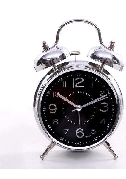Siyah 2024 Yeni Yüksek Sesli Alarm Saati Ağır Uyuyanlar Yetişkinler Retro Sessiz Kuvars Arka Aydınlatmalı Çift Zilli Analog Çocuk Alarm Saatleri (Yurt Dışından)