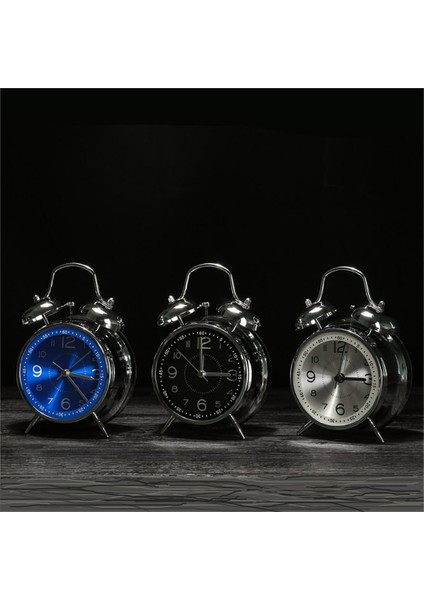 Siyah 2024 Yeni Yüksek Sesli Alarm Saati Ağır Uyuyanlar Yetişkinler Retro Sessiz Kuvars Arka Aydınlatmalı Çift Zilli Analog Çocuk Alarm Saatleri (Yurt Dışından)