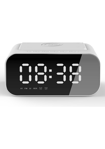 A2 Dijital Alarmlı Saat Saat Bluetooth Hoparlör Fm Radyo Kablosuz Şarj Cihazı Telefon Şarj Pedi USB Hızlı Şarj Cihazı Masa Saati (Yurt Dışından) modelleri