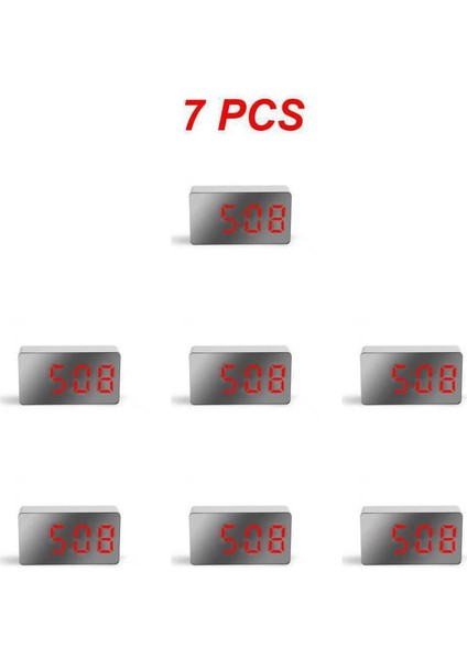 Stil D 7 Adet 1 ~ 7 Adet 3.1 Inç LED Ayna Masa Saati Dijital Alarm Erteleme Ekran Zaman Gece Lambası Masaüstü USB Çalar Saat Ev Dekor Hediyeler (Yurt Dışından)