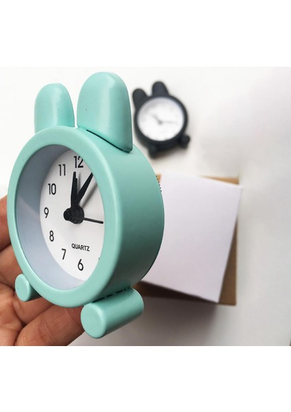 Yeşil Yaratıcı Çalar Saat Kompakt Masa Alarmı Tavşan Tasarım Yaratıcı Güzel Mini Analog Saat Ev Dekor (Yurt Dışından) fiyatları