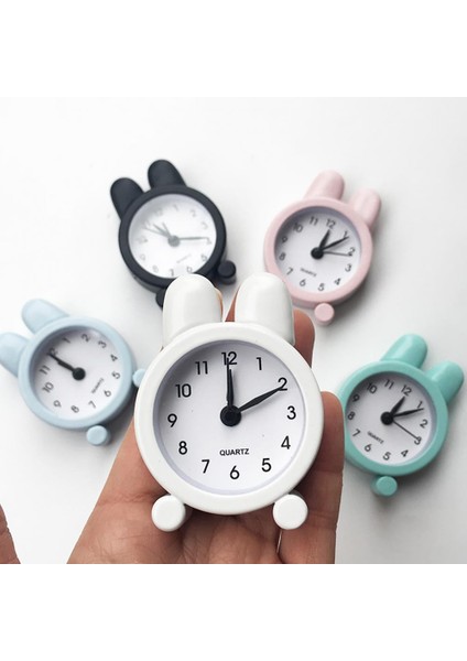 Yeşil Yaratıcı Çalar Saat Kompakt Masa Alarmı Tavşan Tasarım Yaratıcı Güzel Mini Analog Saat Ev Dekor (Yurt Dışından) modelleri