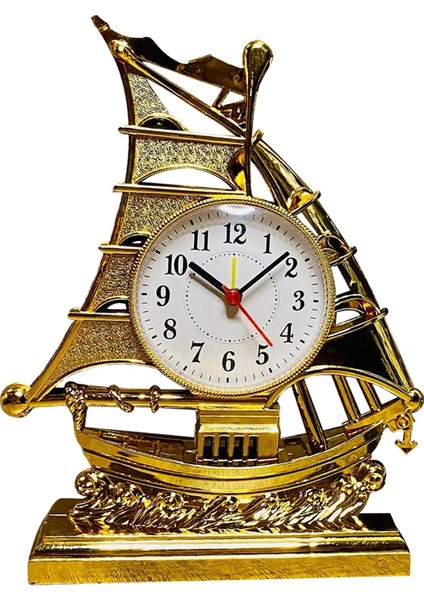 Altın Yaratıcı Retro 3D Yelken Heykelcik Çalar Saat Kuvars Çalar Saat Figürler Masa Saati Doğum Günü Hediyesi Serin Saat Ev Masa Dekor (Yurt Dışından)