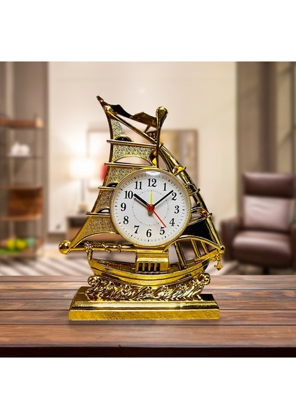 Altın Yaratıcı Retro 3D Yelken Heykelcik Çalar Saat Kuvars Çalar Saat Figürler Masa Saati Doğum Günü Hediyesi Serin Saat Ev Masa Dekor (Yurt Dışından) fırsatları