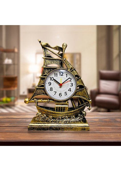 Altın Yaratıcı Retro 3D Yelken Heykelcik Çalar Saat Kuvars Çalar Saat Figürler Masa Saati Doğum Günü Hediyesi Serin Saat Ev Masa Dekor (Yurt Dışından) indirimleri