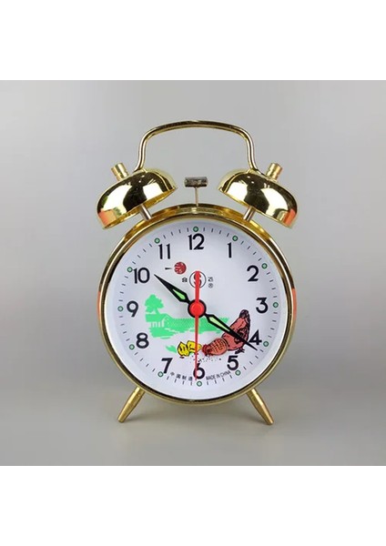 15X10 cm Mekanik Clockwork Çalar Saat Vintage Tavuk Yeme Pirinç Metal Masa Saati Metal Yatak Odası Başucu Büyük Boy Çan Saatler Hediye (Yurt Dışından)