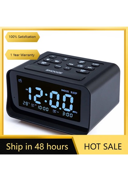 Beyaz Ingiltere Fişi LED Dijital Çalar Saat Yatak Odası Sıcaklık Göstergesi ve 87,5-108 Mhz Frekanslı Fm Radyo Için USB Şarj Bağlantı Noktalı Radyo (Yurt Dışından) fiyatları