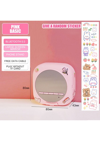 Junior Pembe Kawaii Saat Bluetooth Hoparlör, Kablosuz Stereo, Öğrenci Mini Erteleme Alarmı, Masaüstü Süslemesi, Kız Kalp Taşınabilir Subwoofer (Yurt Dışından)