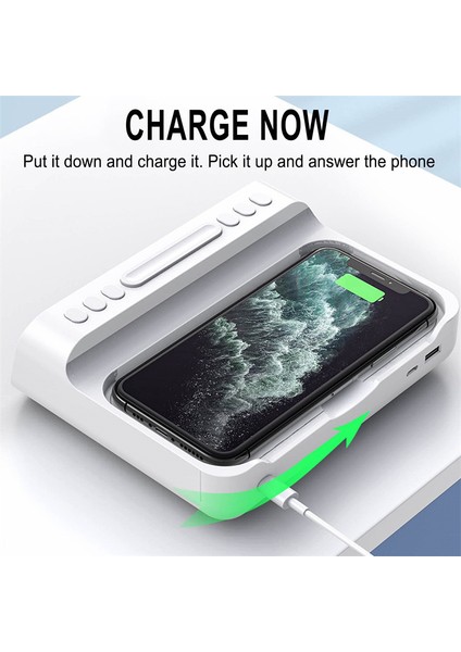 Siyah 3-In-1 Kablosuz Şarj Cihazı Çalar Saat Zaman LED Işık Termometre Kulaklık Telefon Şarj Cihazı 15W Hızlı Şarj Dock Istasyonu Telefon Için (Yurt Dışından) modelleri