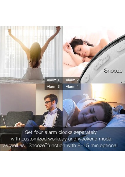 Pilli Saat Wifi Akıllı Uyandırma Işığı Iş Günü Saati Gün Doğumu Gün Batımı Simülasyonu 4 Alarm Alexa Google Home Tuya Uygulaması ile Çalışır Uzaktan Kumanda (Yurt Dışından) indirimleri