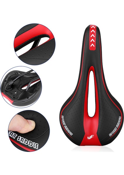 Siyah Stil Jel Ekstra Yumuşak Bisiklet Mtb Sele Yastık Içi Boş Bisiklet S Av Tüfeği Ön Monteli Çocuk Bisiklet Koltuğu Asiento Para Toseek Mtb (Yurt Dışından)